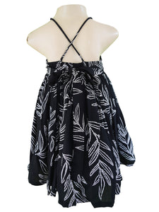 Black Leaf Print Dress