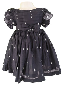 Kids Dress_Faye Black & Cream Embroidered Dress