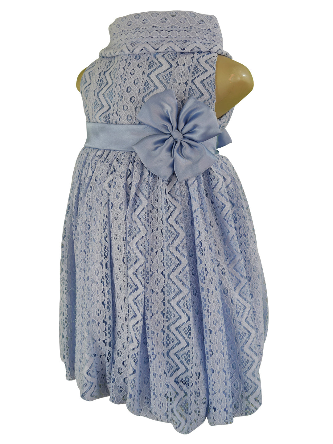 Faye Dusty Blue Lace Dress for girl baby