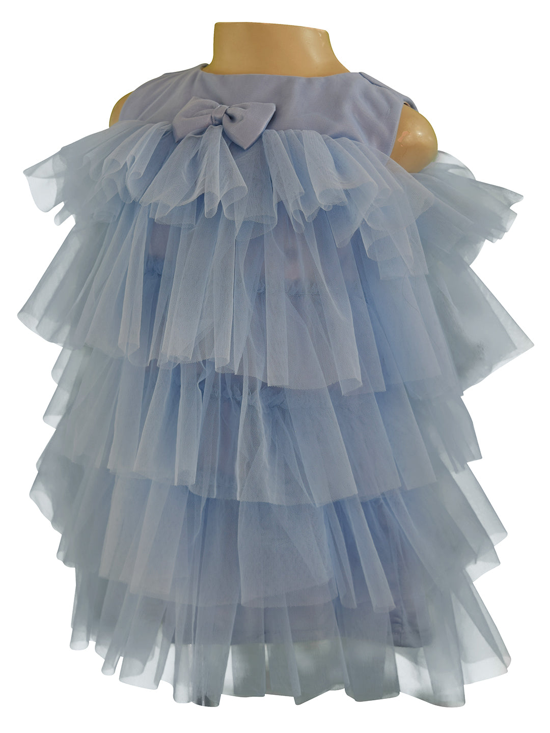 Faye Dusty Blue Tiered Dress