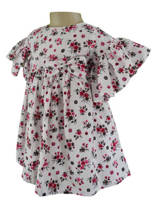 Faye Floral Flounce Sleeve Dress for kids