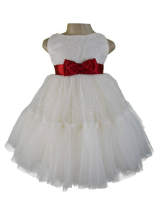 Girls Dress_Faye Ivory Sequence Tiered Dress