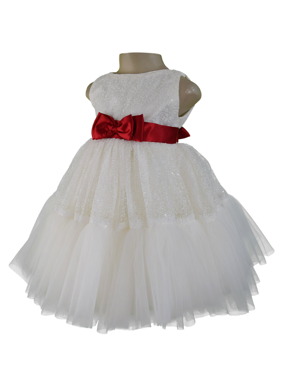 Faye Ivory Sequence Tiered Dress