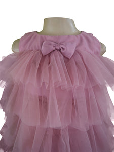 Faye Light Mauve Tiered Dress for kids