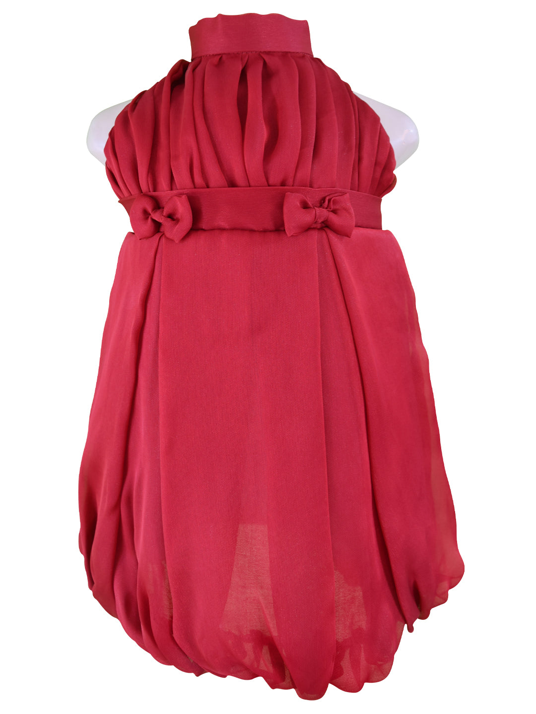 Kids Party Dress_Faye Maroon Pleated Dress