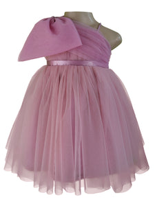 Girls Party Dress_Faye Mauve Bow Dress