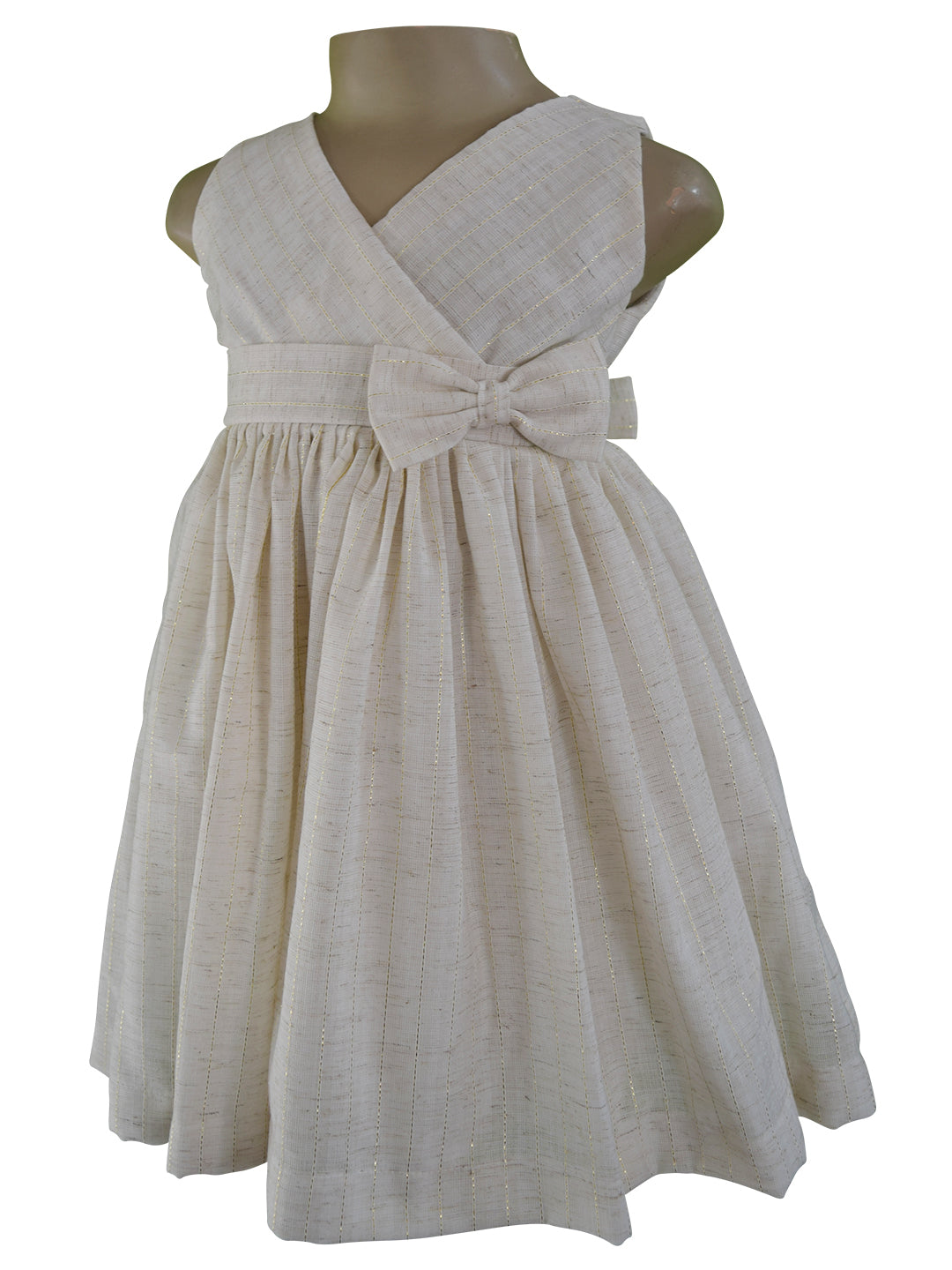 Kids Frocks_Faye Offwhite Stripe Dress