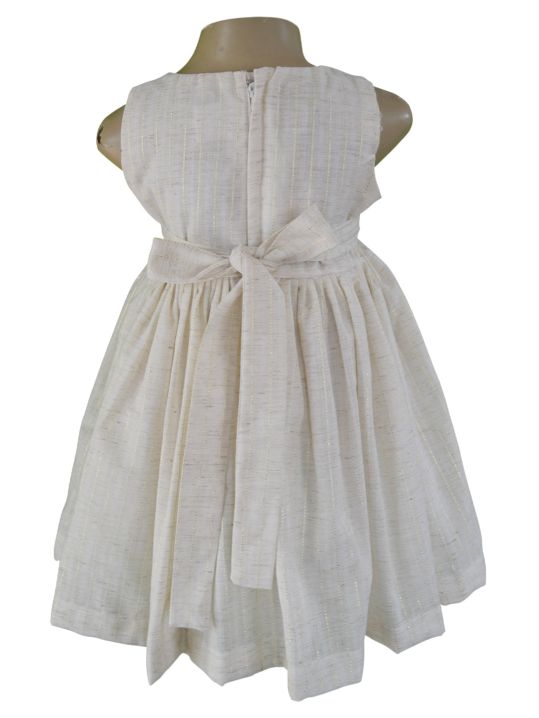 Offwhite Stripe Dress for kids