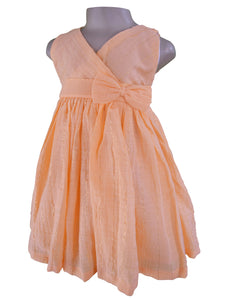 Faye Peach V-Neck Dress for girls