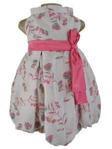 Party Dress for girls_Faye Pink Floral Pleated Dress