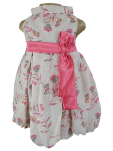 Dress for Girls_Faye Pink Floral Pleated Dress