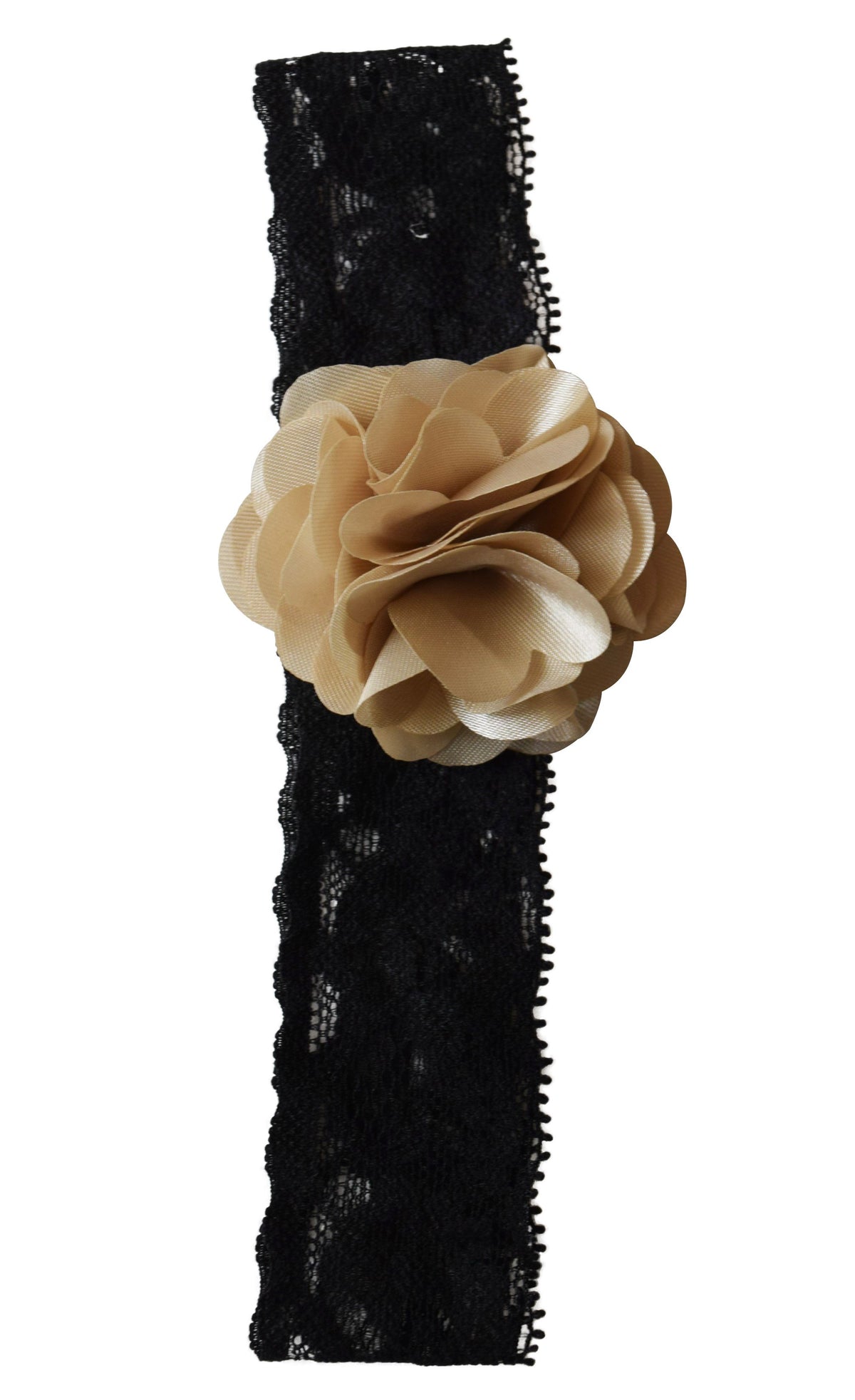 hairband_Champagne Flower on Black Lace