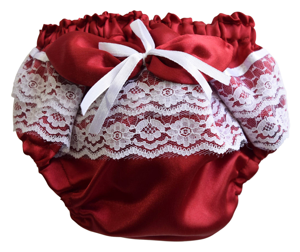 New born bloomer_Maroon Satin Bloomers