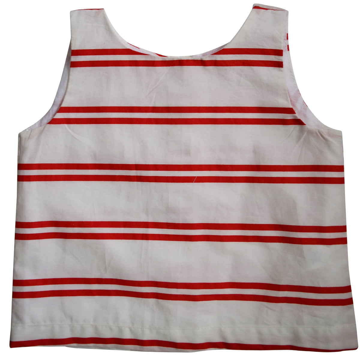 Red & Ivory Striped Top to go with skirts