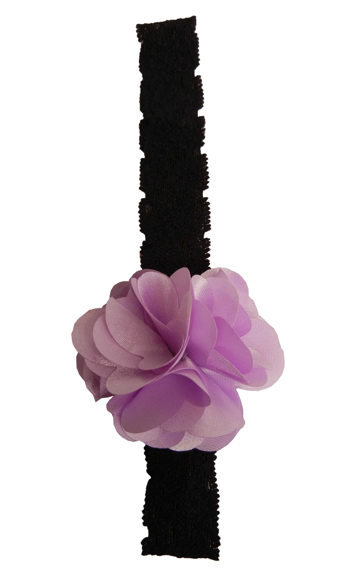 Lilac flower on Blk Lace hair bands for girls